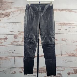 Michelle Mason 100% Lambskin Leather Pants Black Size 2 - FLAWS